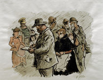 Heinrich Zille im Regen zeichnend 1919 von klassik art