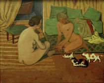 F.Vallotton, Women and cats / painting by klassik art