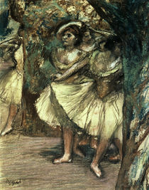 Dancers in Green / E. Degas / Pastel c.1904 by klassik art
