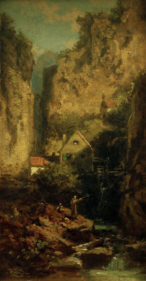 The Trout Fisher / C. Spitzweg / Painting c.1875 by klassik art