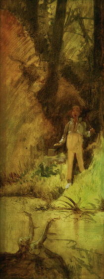 Youth Startled by a Water Nymph / C. Spitzweg / Painting c.1847 by klassik art