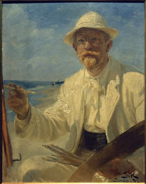 Peder Severin Kröyer, Selbstporträt des Künstlers, 1897 by klassik art