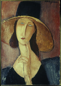 A.Modigliani, Woman with large hat by klassik art