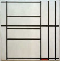 Composition no.1, with Grey and Red / P. Mondrian / Painting 1939 by klassik art