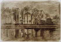 Piet Mondrian, Haus mit Bäumen von klassik art