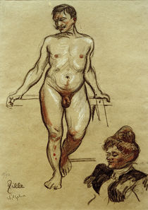 Heinrich Zille, Male Nude, Wilhelm by klassik art