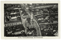 Berlin, Petrikirche mit Getraudenstraße, Luftaufnahme / Fotopostkarte, um 1920 von klassik art