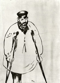 Manet, Mann an Krücken, Zeichnung 1878 von klassik art
