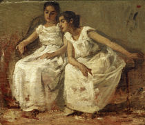 F.Miralles Y Gallup, Two girls sitting by klassik art