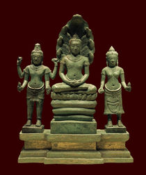 Mahayana-buddhistische Triade / Khmer-Kunst 12/13. Jh. by klassik art