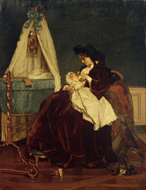 Alfred Stevens, Die Frau des Künstlers und Sohn Léopld von klassik art