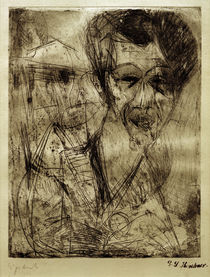 E.L.Kirchner, Selbstbildnis (zeichnend) von klassik art