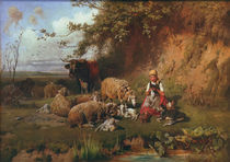 Gebler / Girl with sheep / 1882 by klassik art