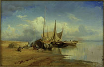 F.A.Wassiljew, Blick auf die Wolga. Barken / Gemälde, 1870 von klassik art