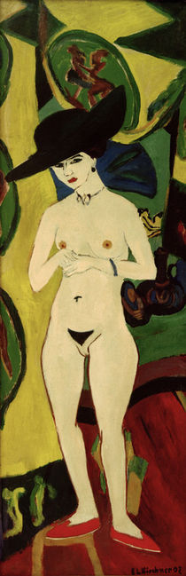 E.L.Kirchner, Akt mit Hut von klassik art
