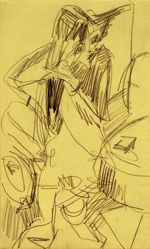 Ernst Ludwig Kirchner, Nude combing her hair by klassik art