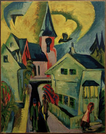 E.L.Kirchner, Königstein mit roter Kirche von klassik art