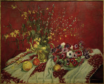 Maria Slavona, Stillleben vor rotem Hintergrund by klassik art