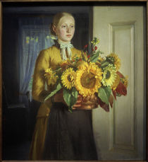 M.Ancher, Mädchen mit Sonnenblumen von klassik art