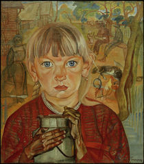 B.D.Grigorjew, Mädchen mit Milchkanne von klassik art