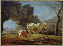 W. v. Kobell, Landschaft mit Rindern von klassik art