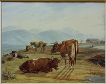 W. v. Kobell, Weidende Kühe by klassik art