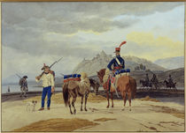 W. v. Kobell, Französische Soldaten von klassik art