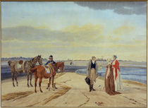 W. v. Kobell, Reiter mit zwei Damen von klassik art