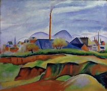 August Macke, Landschaft mit Fabrik von klassik art