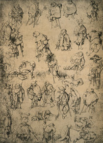 Cripples Beggars and Street Musicians / H.Bosch / Drawing by klassik art