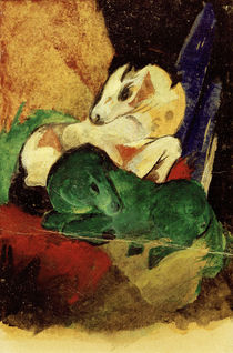 Franz Marc, Green and white horses by klassik art