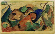 Franz Marc, Resting mare and foals by klassik art
