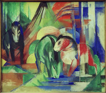 Franz Marc, Three horses at the trough by klassik art