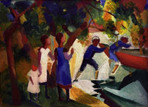 A.Macke, Children playing by the water by klassik art