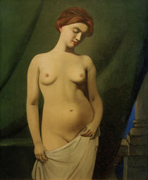 F.Vallotton, Female nude, green curtain by klassik art