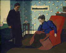Interior With Red Armchair and Figures / F. Vallotton / Gouache 1899 by klassik art
