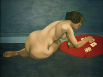 F.Vallotton, Nude playing solitaire by klassik art