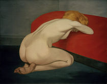 F.Vallotton, Nude kneeling against sofa by klassik art