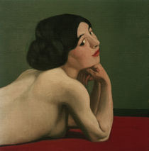 Vallotton / Reclining Nude on Red Carpet by klassik art