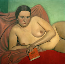 Reclining Nude Holding a Book / F. Vallotton / Painting 1924 by klassik art
