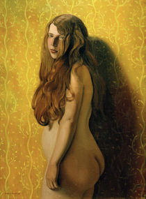 F.Vallotton, Nude on yellow background by klassik art
