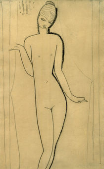 Nude - Caryatid / A.Modigliani / Drawing c.1908 by klassik art