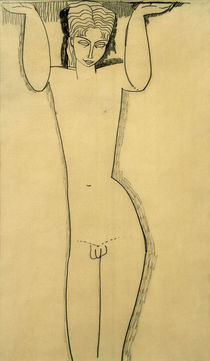 Male Nude - Atlas / A.Modigliani / Drawing c.1908 by klassik art