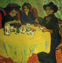Ladies Having Coffee / E.L. Kirchner / Painting 1908 by klassik art