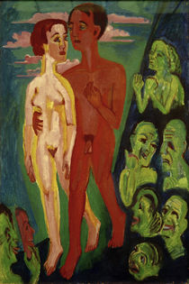 Ernst Ludwig Kirchner, The couple in front of the people by klassik art