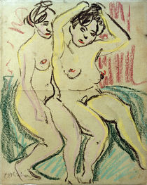 Ernst Ludwig Kirchner, Two seated nudes by klassik art