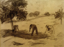 A.Macke / Working in a Field / Charcoal Drawing / 1907 by klassik art