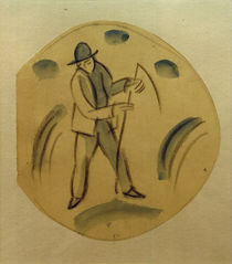 August Macke / Man with Scythe / Plate Design by klassik art