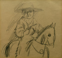 A.Macke, Walter als Cowboy / Zeichnung von klassik art