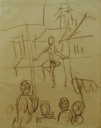 August Macke / Tightrope Dancer at the Market by klassik art